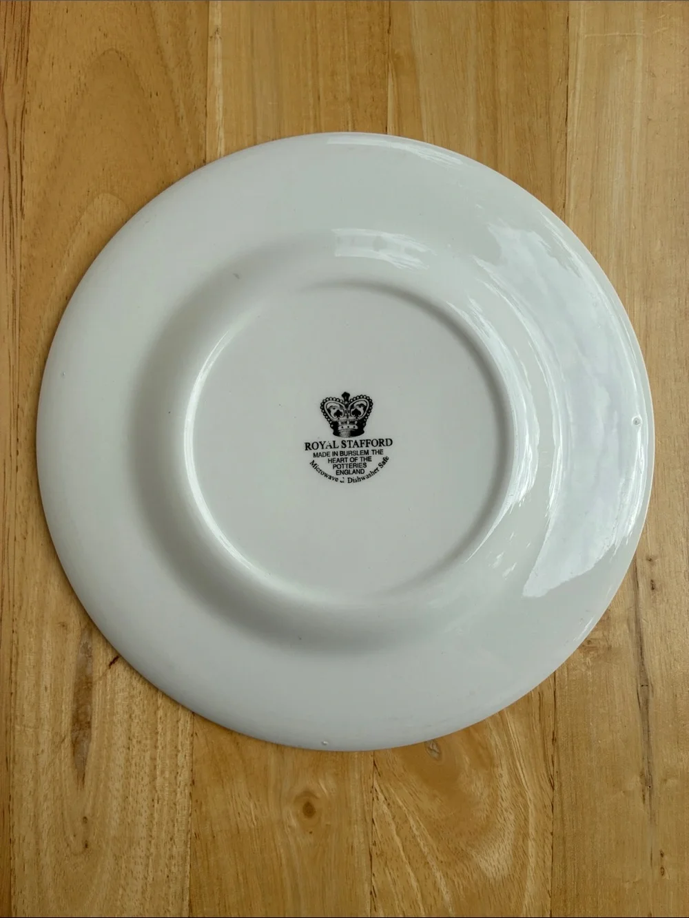 Royal Stafford 8 1/2 inch ceramic chintz plate -grey bunny white -pink floral